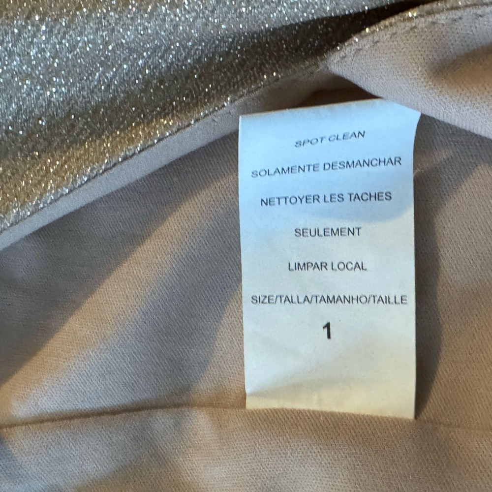 David’s Bridal Glitter Spaghetti Strap Gown Gold Size 1 (altered) - Picture 13 of 13